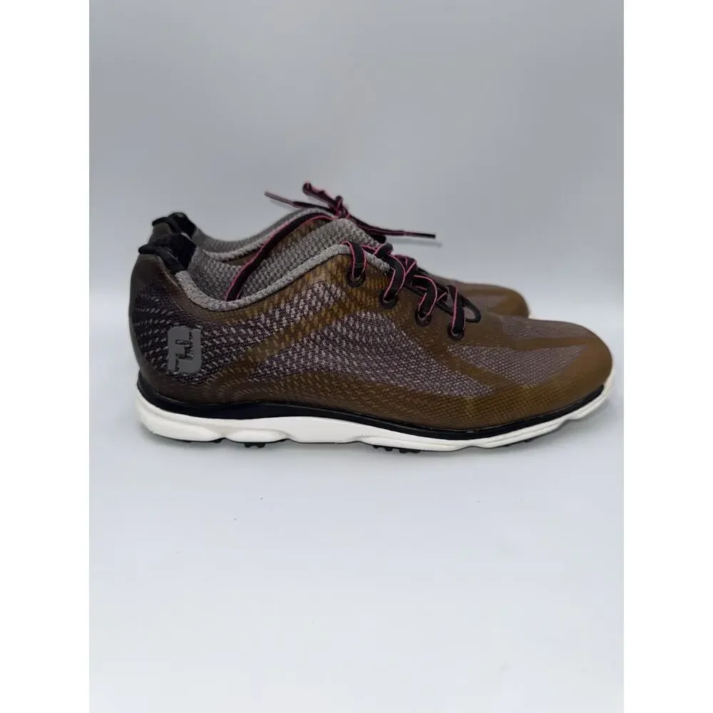 FootJoy Womens Shoes US 6 M Golf Spikes 98003 emPOWER Brown Gray Lace Up Comfort